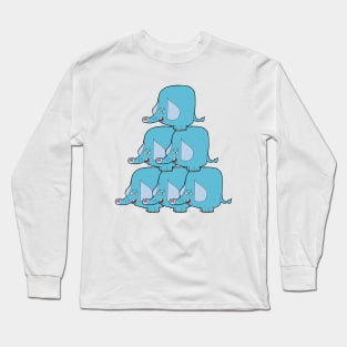 Funny Elephants Pyramid Long Sleeve T-Shirt